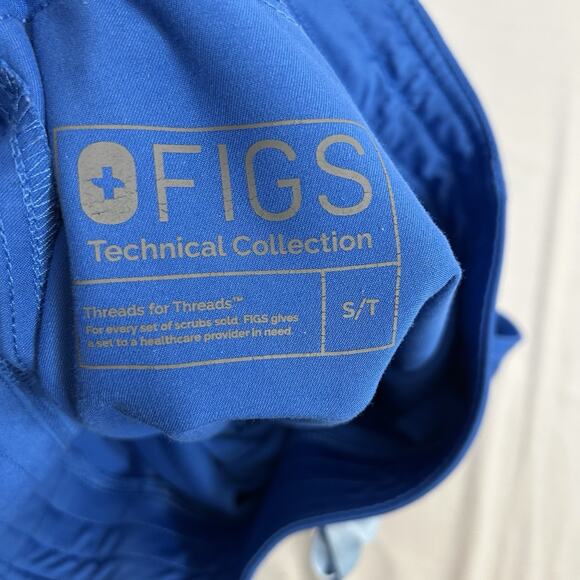 Figs Pants Womans Small Tall S/T Blue Technical Collection Scrubs Nurse - Picture 3 of 8